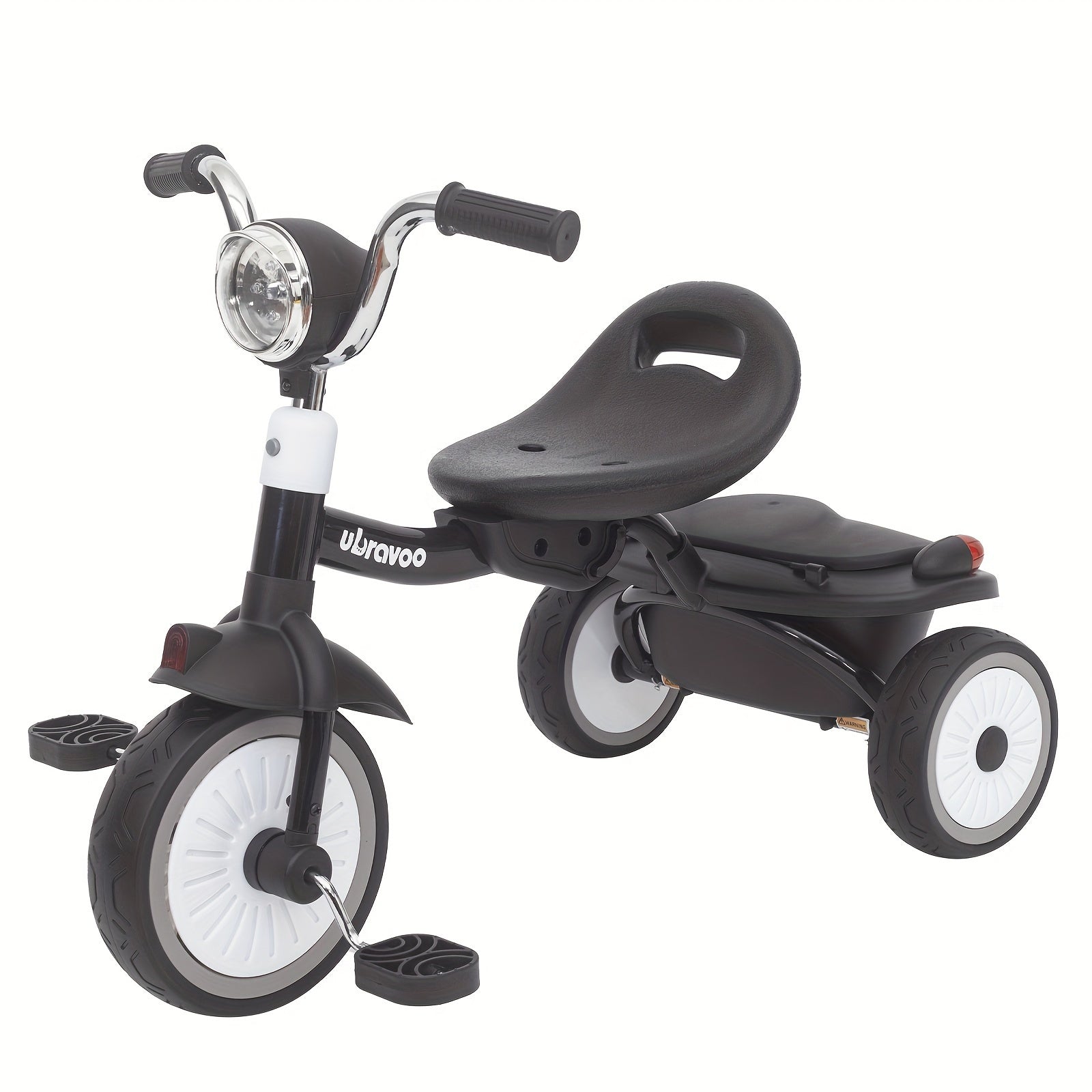 UBRAVOO Youngsters Foldable Tricycle Trike with Pedals, Unique PU Wheels with Elasticity Shock-absorbing Effect, Cool Lights, 1-5 Years