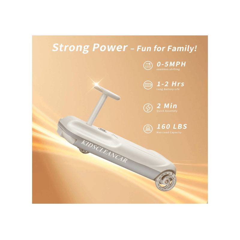 Portable Go Kart, Variable Speed For Kids, 5 Speeds Available, Cleaning Go Kart For 3+ Year Old (Includes Mop), Kids' Wiggle Car With Large Storage Gift For Mother'S Day