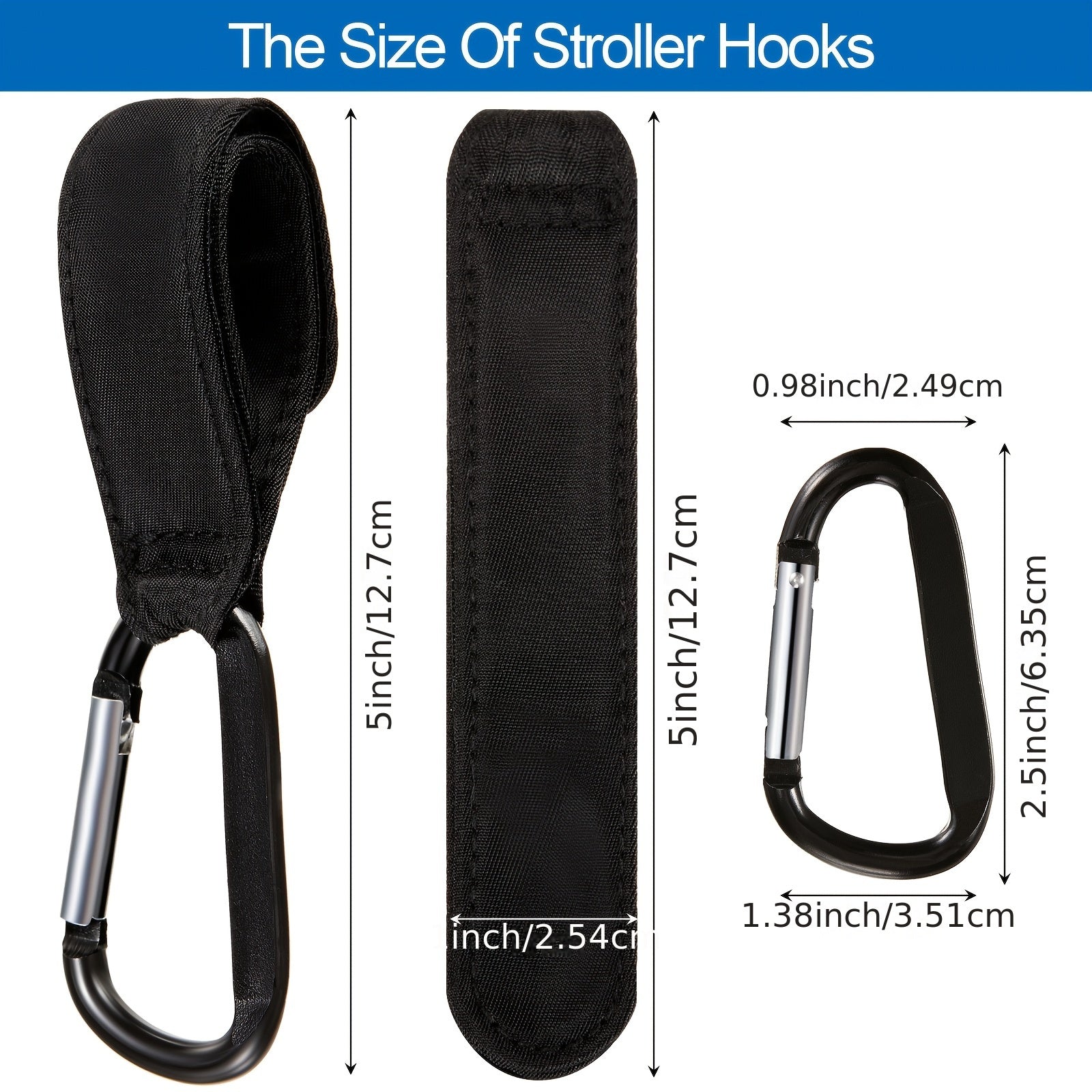 6 Pack Stroller Hooks For Hanging Diaper Bags Stroller Clips For Bags Multipurpose Hooks For Grocery Shopping Bags Stroller Accessories Pram Buggy Clips Straps Hook