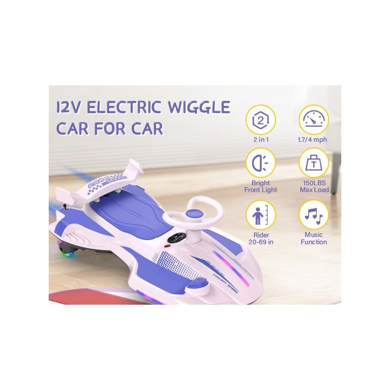 Riding twist car, children's electric twist car, 360° rotating swing car riding toy, with spray function, music suitable for 3 years old and above-lingkun