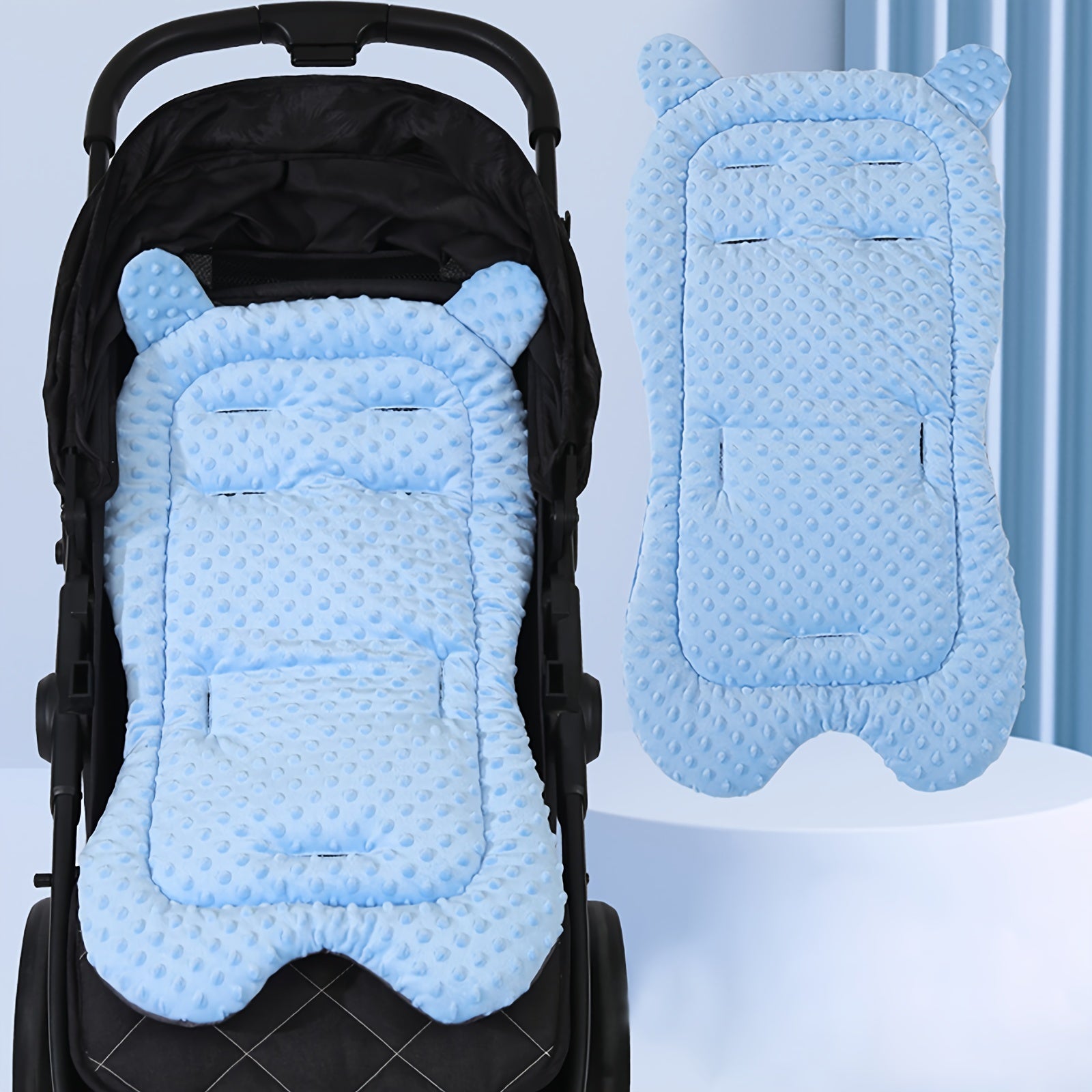 1pc Thickened Winter Car Seat Mat - Non-Slip, Warm & Comfortable Polyester Fiber Mat for Baby Strollers, Stroller Mat|Warmth Retaining Mat|Durable Stroller Mat, Stroller Accessories
