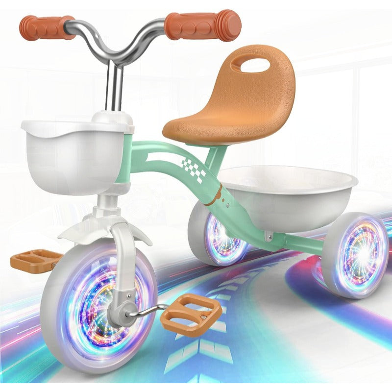 Toddler Tricycle for 13 35 Year Olds Colorful Lighting Toddler Bike Baby Toys for Ages 24 Boys 3Level Adjustable Seat 2 3 4 5 Year Old Birthday Gifts