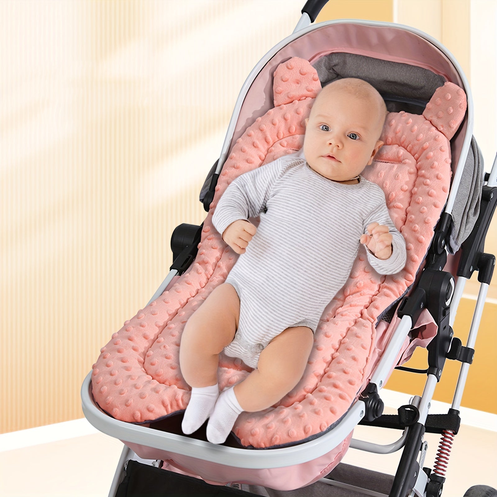 1pc Thickened Winter Car Seat Mat - Non-Slip, Warm & Comfortable Polyester Fiber Mat for Baby Strollers, Stroller Mat|Warmth Retaining Mat|Durable Stroller Mat, Stroller Accessories