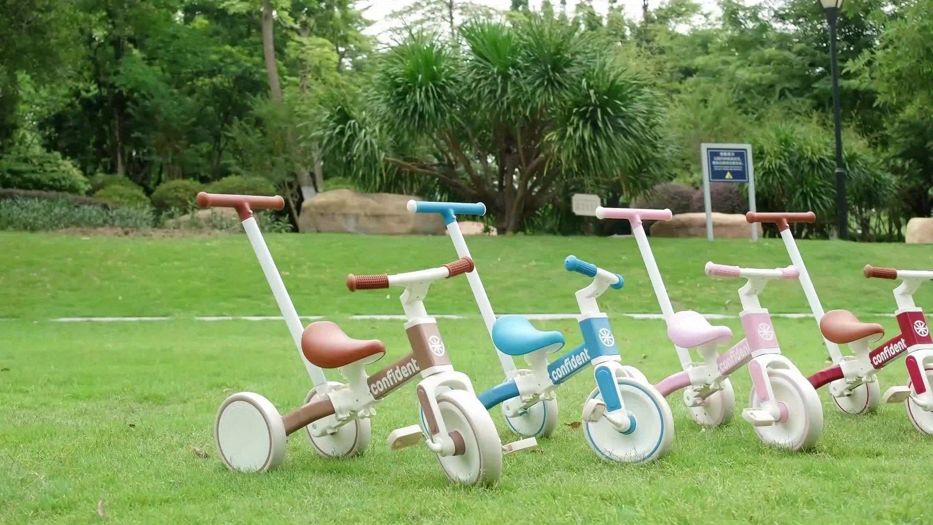 Baby Balance Bike for Kids 1-3 Years Old - 5-in-1 Adjustable Toddler Trike with Parent Steering Handle, Detachable Foot Pedals & Comfort Cushion - Convertible to Stroller, Scooter, Bike - Christmas Birthday Gift for Boys Girls, Tricycle for Toddlers