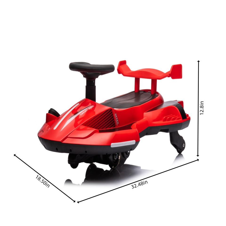 Riding twist car, children's electric twist car, 360° rotating swing car riding toy, with spray function, music suitable for 3 years old and above-lingkun