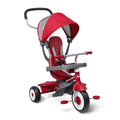 Radio Flyer Stroller Tricycle, EZ Fold 4-in-1 Stroll 'N Trike for Infant & Toddler, Red