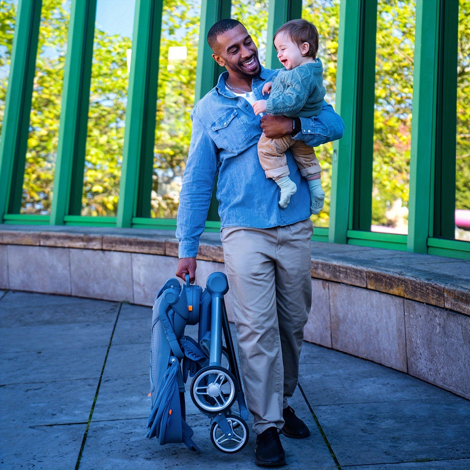 Travel Stroller, Reversible Seat Lightweight Baby Stroller, Mini ELF 2 Ultra Compact Stroller, Airplane Compatible, Full Recline Ergonomic Backrest, Load Up To 50lbs For Babies And Toddlers-Green