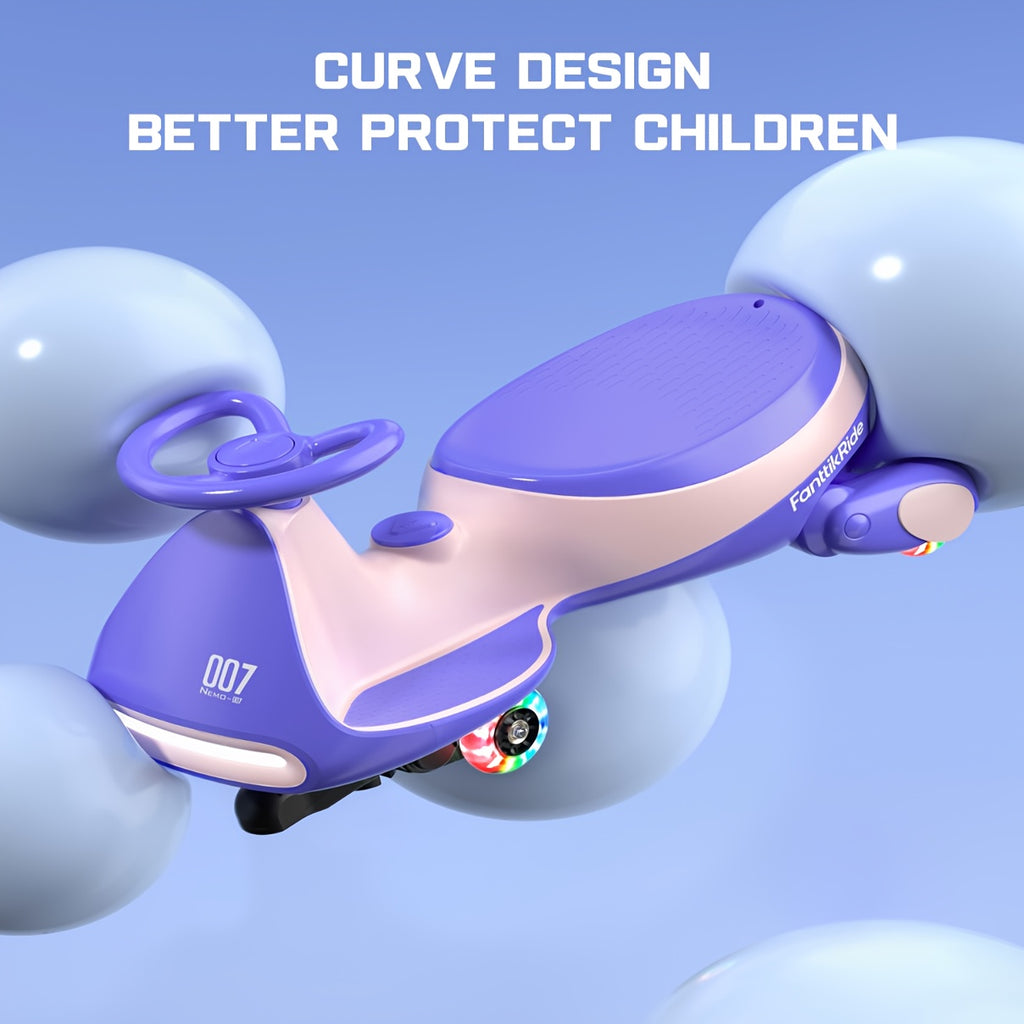 Easter Gifts for Kids6V Electric Wiggle Car with Pedal, Rechargeable Battery, 2 in 1 Swing Car, 2 Speed Ride on Toy, Anti-Rollover, Flashing Wheels, for Ages 3 And Up, 150 Lbs, Pink