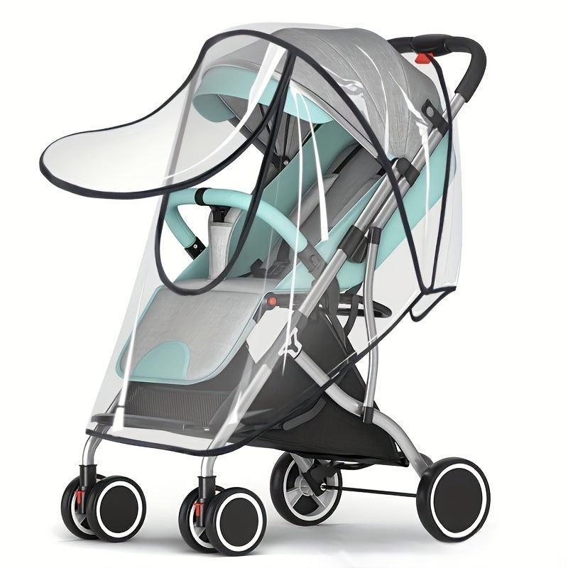 Stroller Rain Cover Windproof Baby Travel Stroller Trolley Umbrella Raincoat-Stroller Accessories