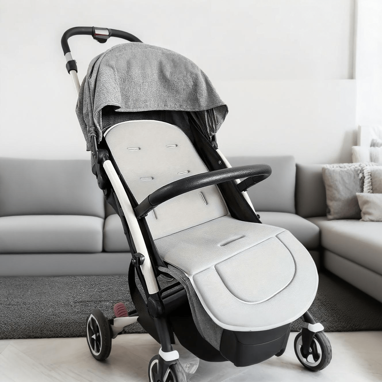 Breathable Non-Slip Stroller Seat Cushion - Soft Cushioned Pad with Easy-Clean Surface, Fit for Baby Carriages, Travel Strollers, Prams - Ideal for Newborns to Toddlers 0-3 Years Old - Travel & Everyday Use, Stroller Cushion, Easyclean Material