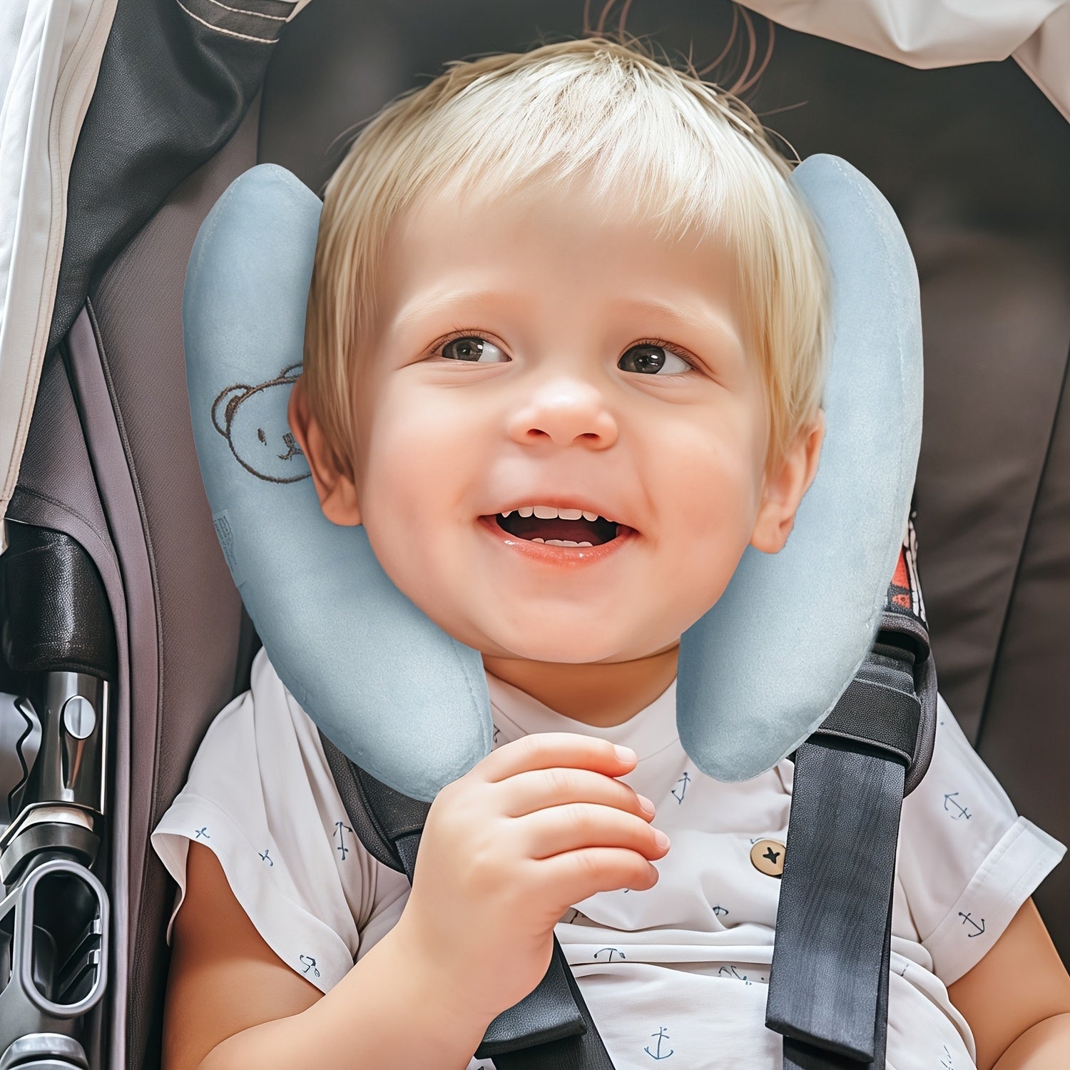 1pc Newborn Safety Seat, Baby Stroller Headrest, Adjustable Head Fixed Neck Pillow, Suitable For Travel, Ideal Christmas And Thanksgiving Gifts