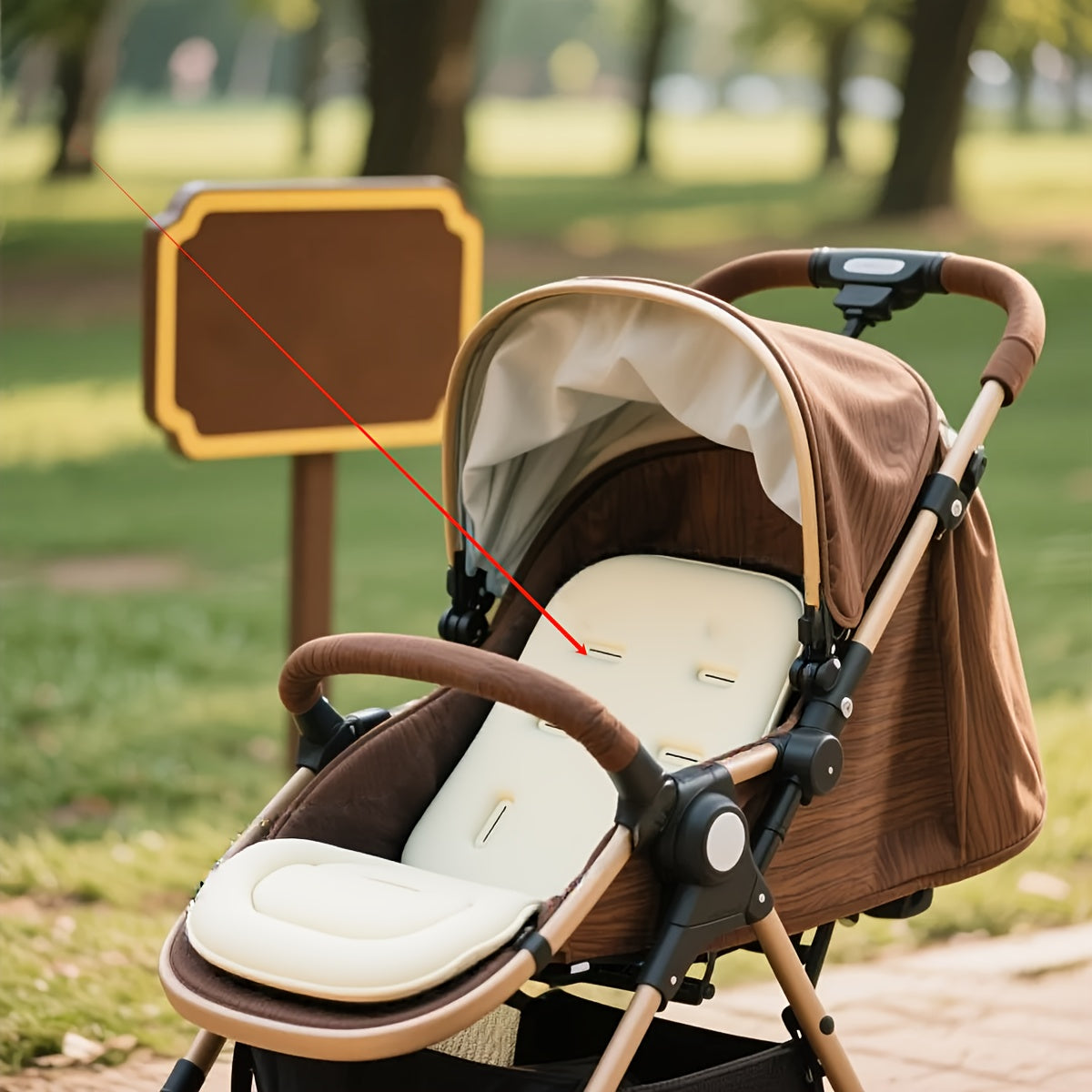 Breathable Non-Slip Stroller Seat Cushion - Soft Cushioned Pad with Easy-Clean Surface, Fit for Baby Carriages, Travel Strollers, Prams - Ideal for Newborns to Toddlers 0-3 Years Old - Travel & Everyday Use, Stroller Cushion, Easyclean Material