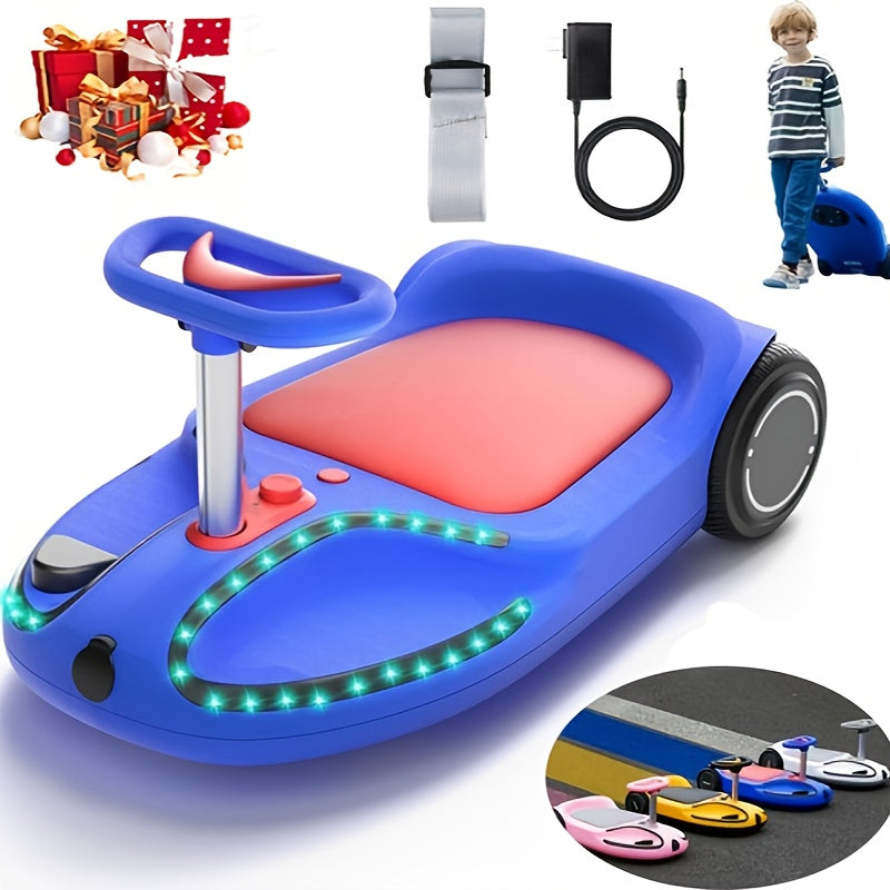 Electric Wiggle Car, 4in 1 Wiggle Car Ride On Toy, Lithium Rechargeable Battery, 3 Speed Modes, Rollover And Easy Assembly, 100+ Lights Modes, Wireless, Wiggle Car for Ages 3+, The Best Birthday And Holiday Gift for Children