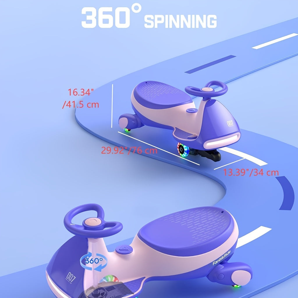 Easter Gifts for Kids6V Electric Wiggle Car with Pedal, Rechargeable Battery, 2 in 1 Swing Car, 2 Speed Ride on Toy, Anti-Rollover, Flashing Wheels, for Ages 3 And Up, 150 Lbs, Pink