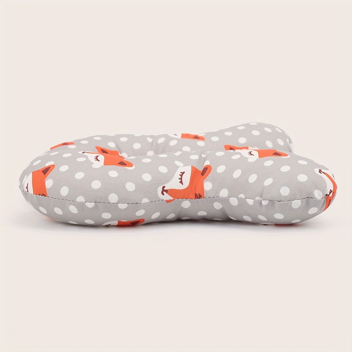 1pc Baby Stroller Headrest Durable Polyester 1pc Baby Stroller Headrest Cushion | Cute Animal Design, Safety Seat Support Pad for Comfort and Security, Orange & White Polka Dot Pattern, Perfect for Toddler Travel, Stroller Accessorie