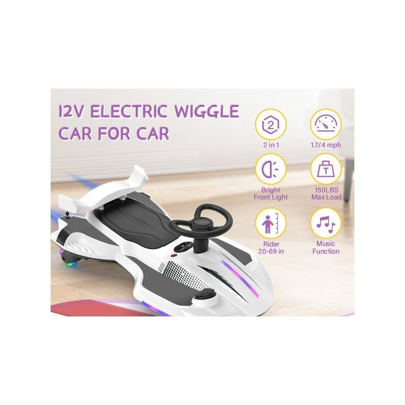 Riding twist car, children's electric twist car, 360° rotating swing car riding toy, with spray function, music suitable for 3 years old and above-lingkun
