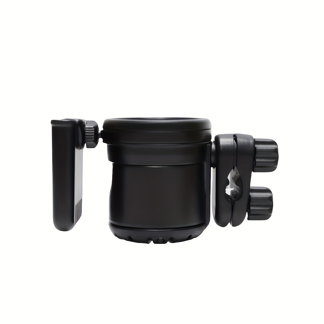 3-in-1 Stroller Cup & Bottle Holder with Phone Holder - Durable PP material, securely attached to the handlebars, perfect for parents travelling, Stroller Cup Holder, cream\u002Fblack