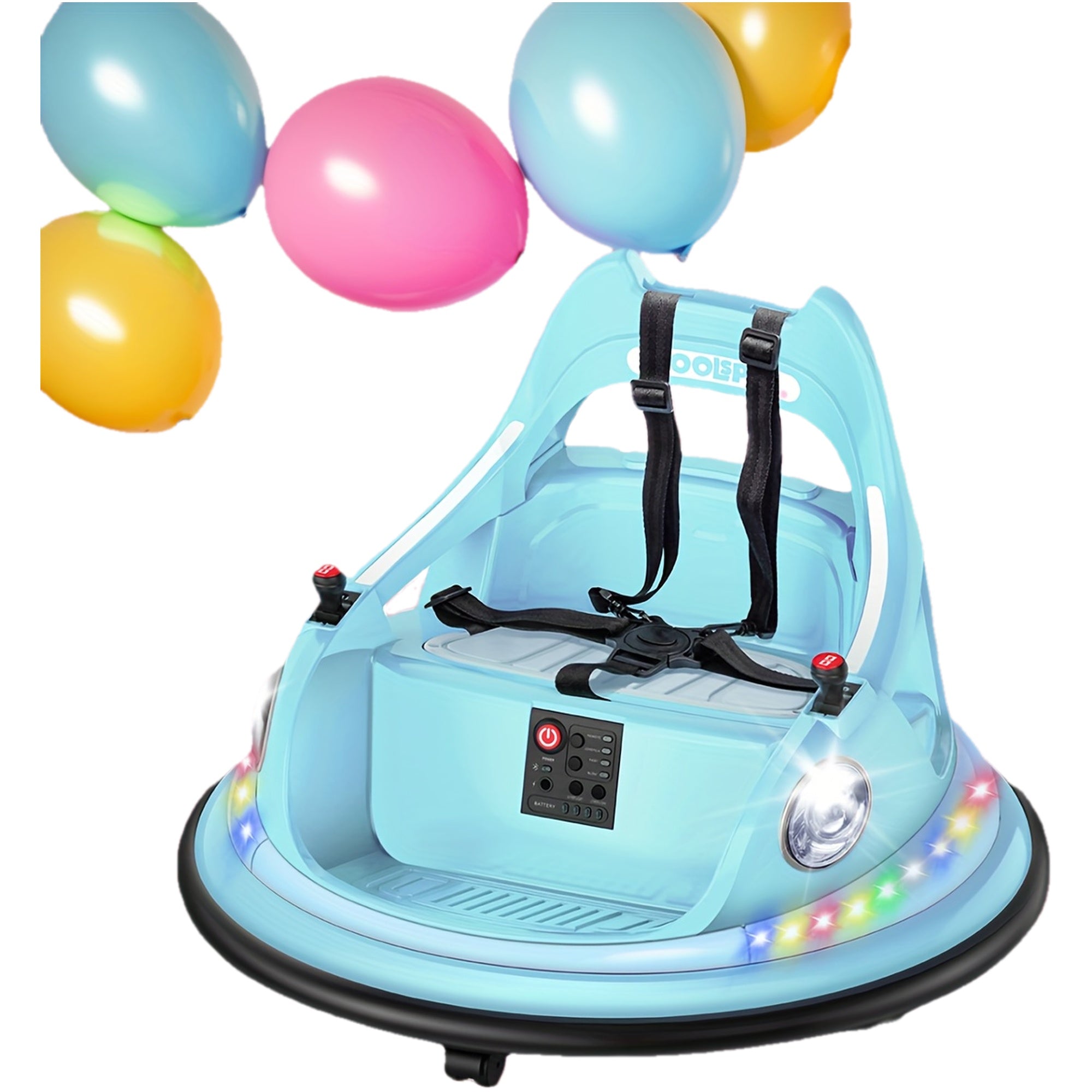 12V Kids Bumper Car, Toddlers Ride On Car With Remote Control, Electric Bumper Car With 360 Degree Spin, LED Lights, Music, 1.9MPH Max, 3-5 Years Old, Toy Gifts, Lavender, Blue, Red, Orange