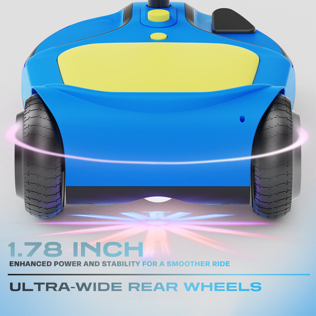 aigo HappyRoll E7 Joyride Electric children's go-kart, features a powerful built-in wireless speaker,Max power 100w, 5Mph, Range at Max Speed 5 Miles, Multifunction Steering Wheel,Ambient & Tail Lights,Ages 3 and up,Load capacity 110 lbs