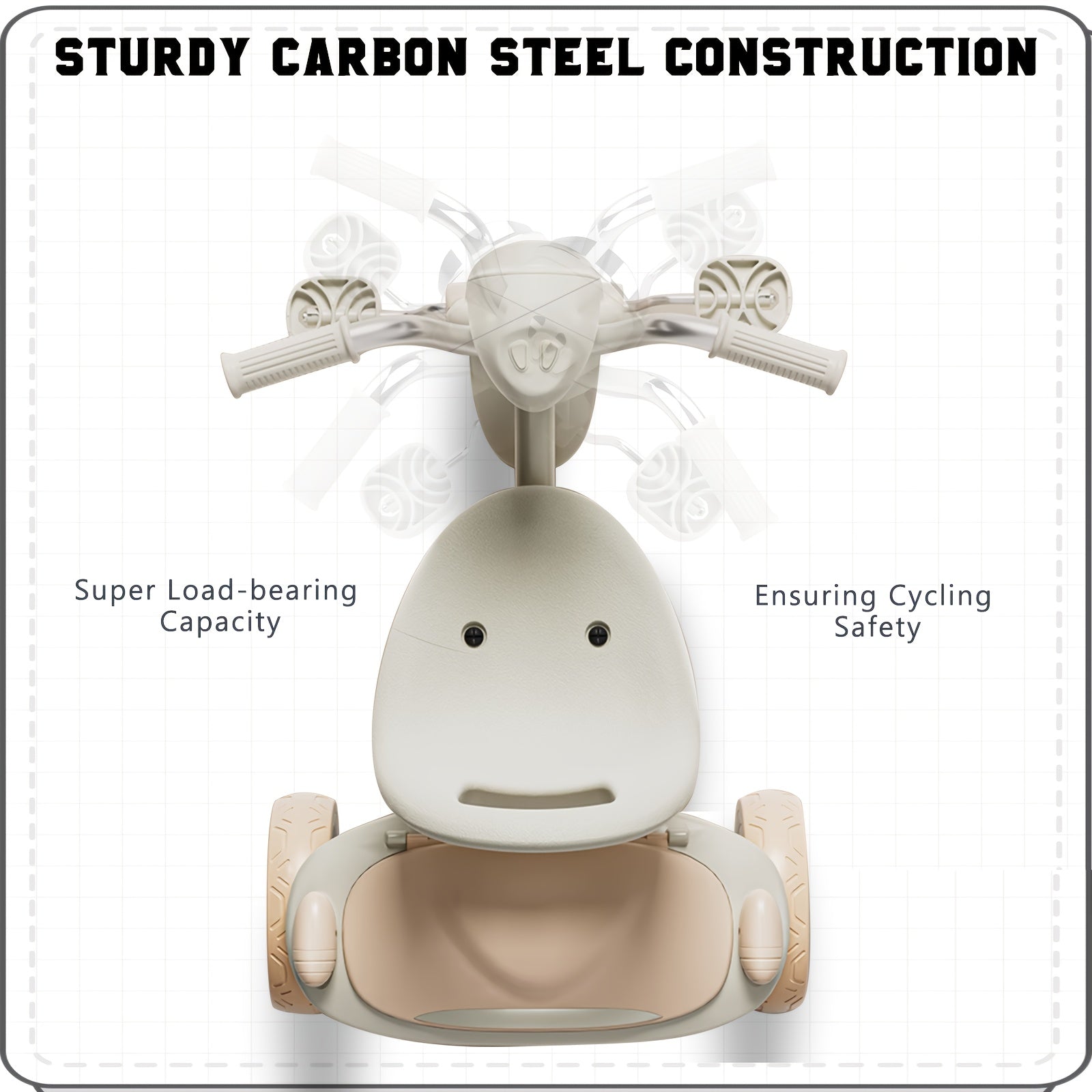UBRAVOO Youngsters Foldable Tricycle Trike with Pedals, Unique PU Wheels with Elasticity Shock-absorbing Effect, Cool Lights, 1-5 Years