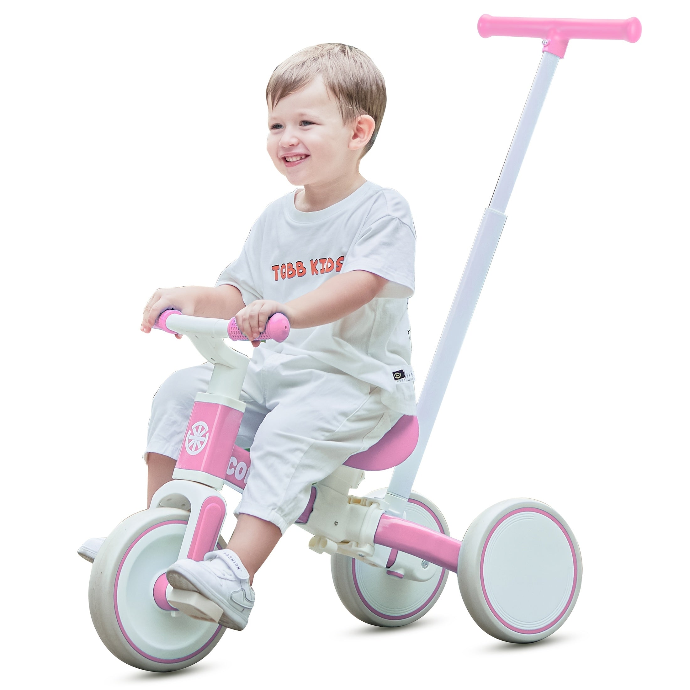 Baby Balance Bike for Kids 1-3 Years Old - 5-in-1 Adjustable Toddler Trike with Parent Steering Handle, Detachable Foot Pedals & Comfort Cushion - Convertible to Stroller, Scooter, Bike - Christmas Birthday Gift for Boys Girls, Tricycle for Toddlers