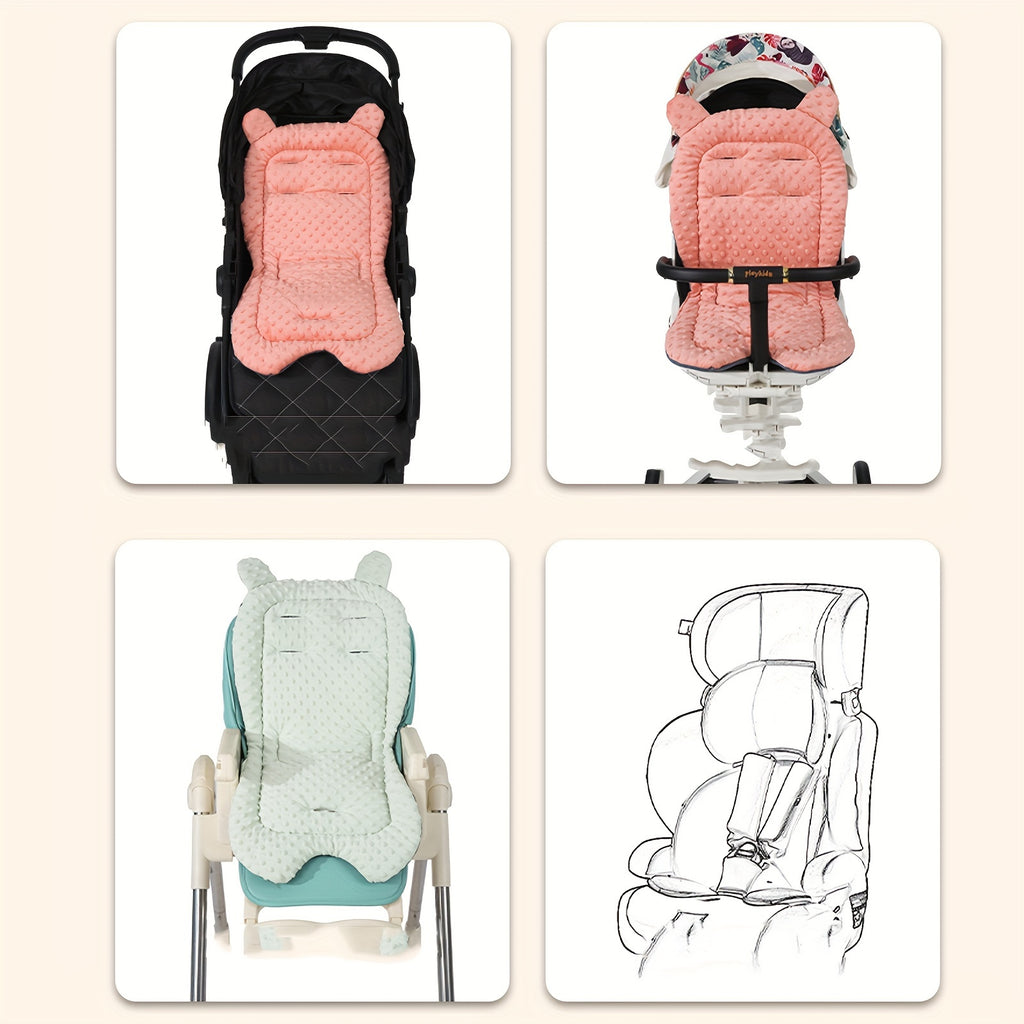 1pc Thickened Winter Car Seat Mat - Non-Slip, Warm & Comfortable Polyester Fiber Mat for Baby Strollers, Stroller Mat|Warmth Retaining Mat|Durable Stroller Mat, Stroller Accessories