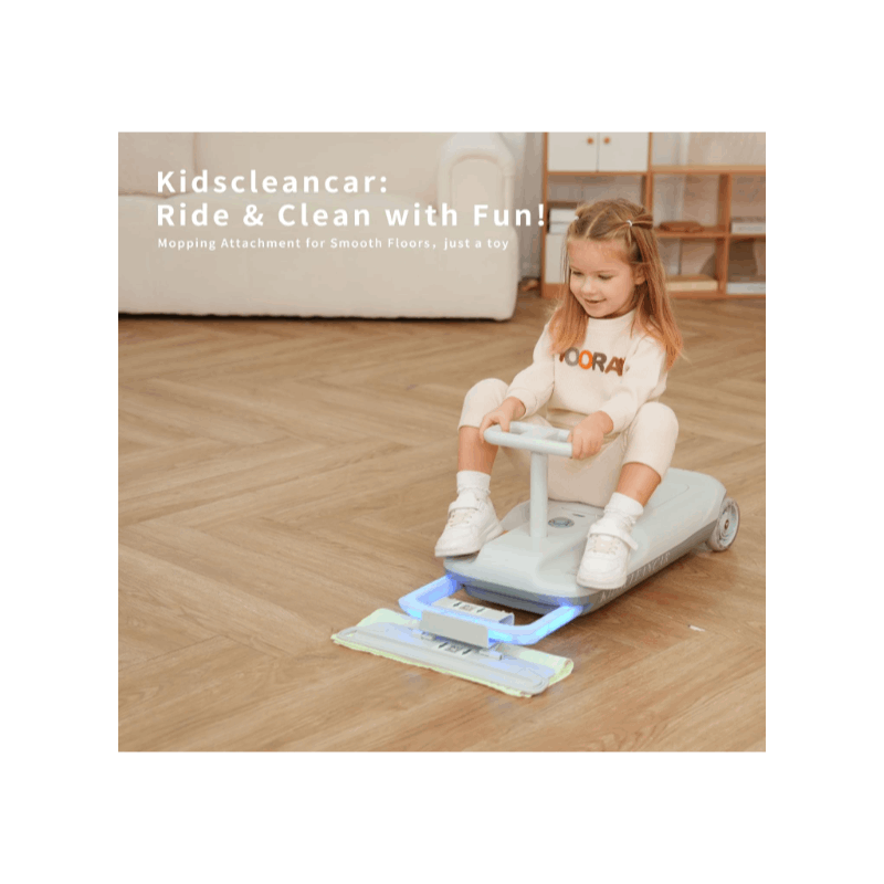 Portable Go Kart, Variable Speed For Kids, 5 Speeds Available, Cleaning Go Kart For 3+ Year Old (Includes Mop), Kids' Wiggle Car With Large Storage Gift For Mother'S Day