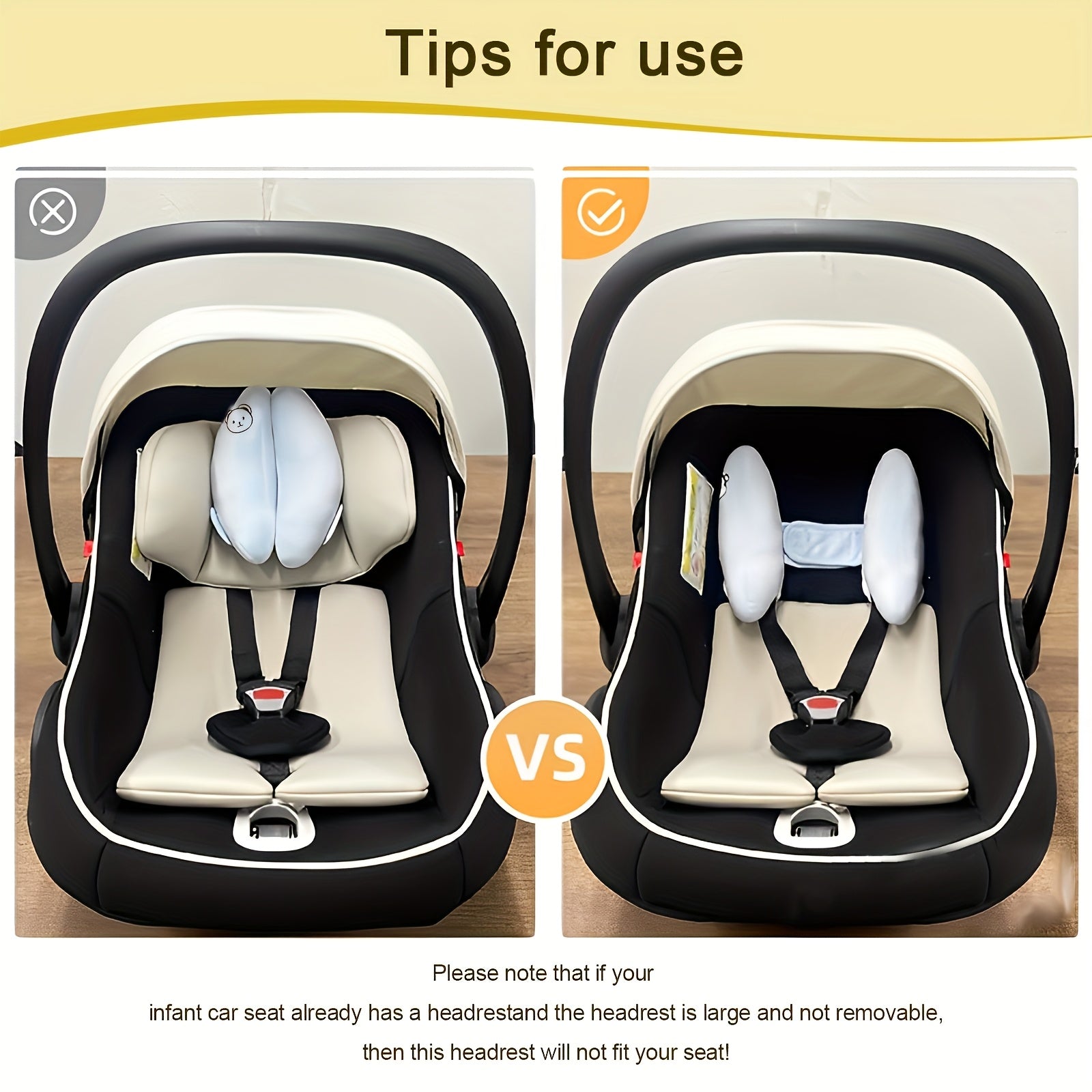 1pc Newborn Safety Seat, Baby Stroller Headrest, Adjustable Head Fixed Neck Pillow, Suitable For Travel, Ideal Christmas And Thanksgiving Gifts