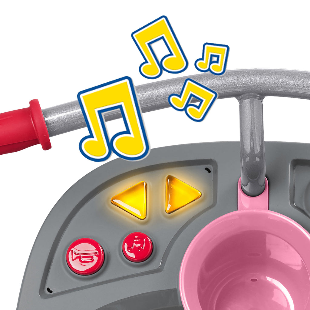 4-in-1 Stroll 'N Trike with Activity Tray, PinkGray, Tricycle for Girls and Boys