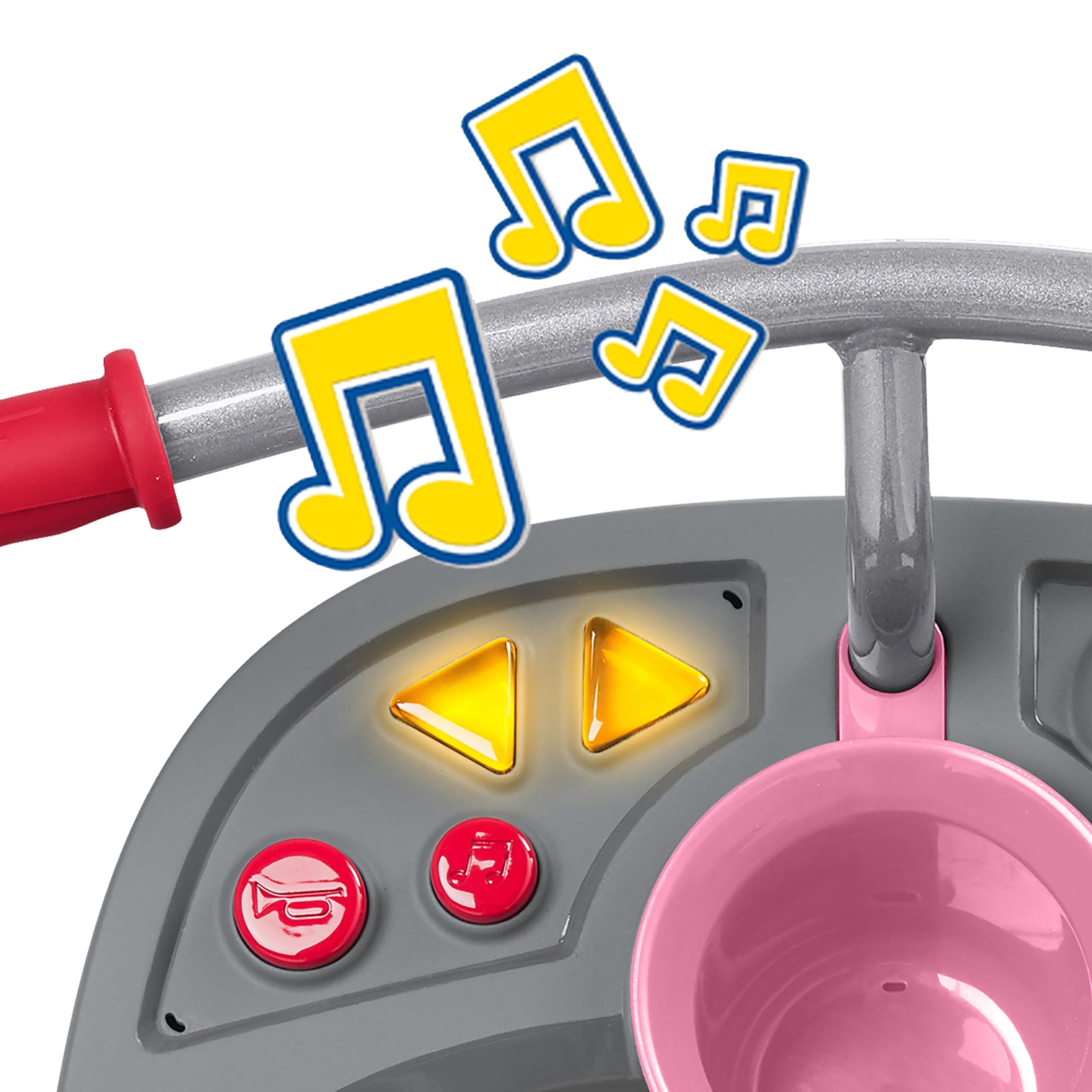 4-in-1 Stroll 'N Trike with Activity Tray, PinkGray, Tricycle for Girls and Boys